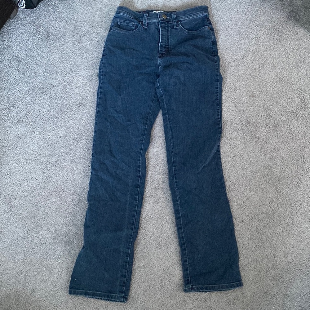 Lee High Rise Straight Dark Blue/Grey Jeans